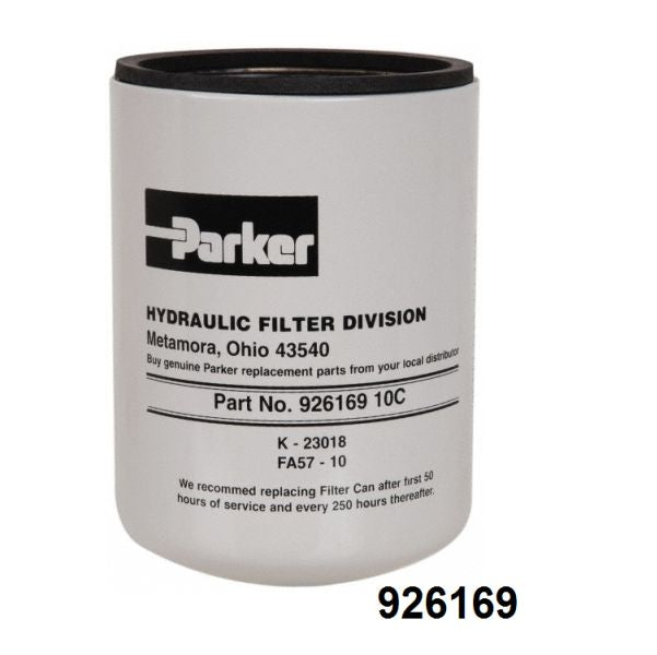 Elemento de Filtro Hidraulico serie Spin-On Parker, Micron 10, Medio Filtrante - Celulosa, Rosca 1 1/2 pulg. NTP, Long. unica y sello Nitrilo, 50 GPM, 150 PSI MAX