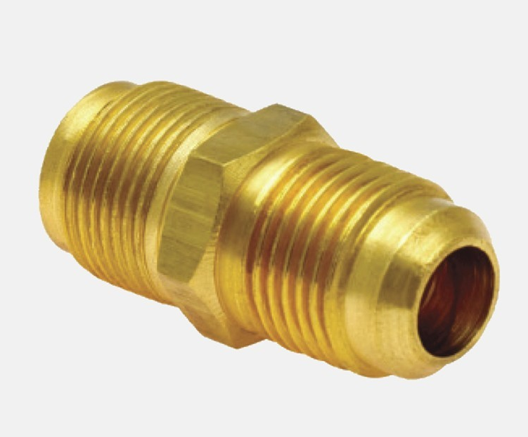 Conexion Niple Covalca De Bronce Macho Flare 45 De 1/2 Pulg. X Macho F