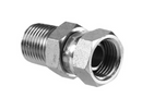 Adaptador Recto Giratorio Parker de Acero Macho NPTF de 3/8 pulg. X Hembra NPSM Giratoria de 3/8 pulg.