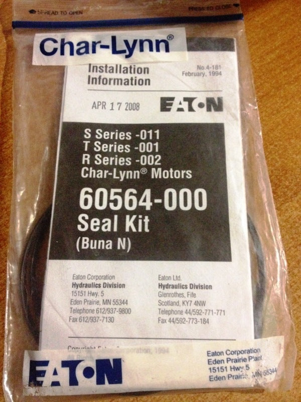 Kit de sellos para Motor Hidraulico marca Eaton Char-Lynn Series T.