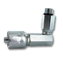 Conexion Crimpable Codo 90 Macho O-Ring de 5/8 pulg. x 1/2 pulg. ID Manguera, Parker, Serie 43, Acero