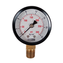 Manometro marca Dewit caratula 2 1/2 pulg, presion de 0-21 kg/cm2 (300 PSI), seco, escala dual, conexion inferior de 1/4 pulg NTP en Bronce, exactitud 2