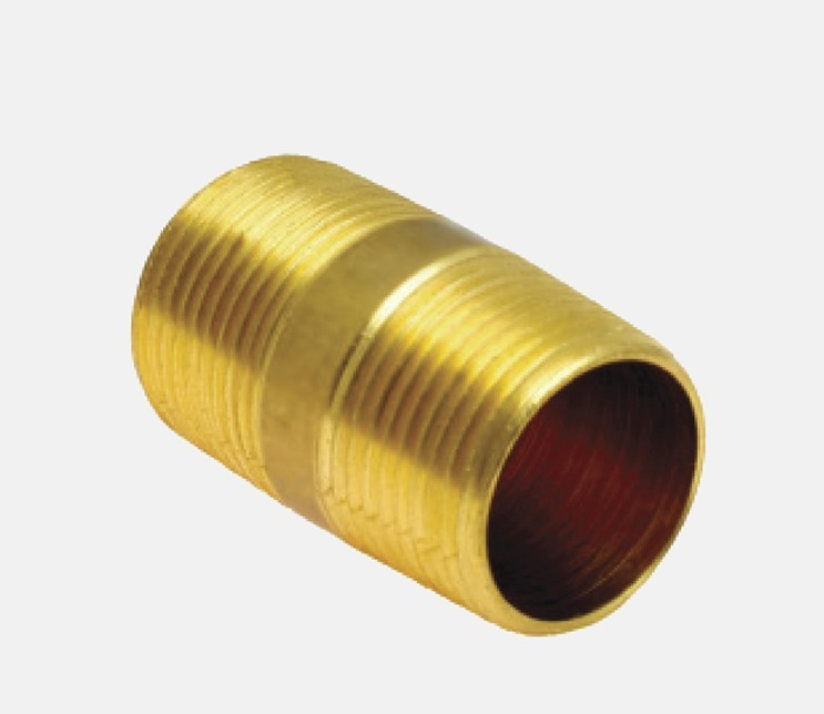 Mniple Conexion Niple rosca corrida Covalca de Bronce Macho NPT de 3/8 pulg.