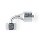 Conexion Crimpable Codo 90 Hembra O-Ring serie s de 30mm x 1 pulg. ID Manguera, Parker, Serie 77, Acero