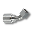 Conexion Crimpable Codo 45 Hembra JIC 37 Flare de 3/4 pulg. x 3/4 pulg. ID Manguera, Parker, Serie 71, Acero