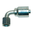 Conexion Crimpable Codo 90 corto Hembra JIC 37 Flare de 1/2 pulg. x 1/2 pulg. ID Manguera, Parker, Serie 43, Acero