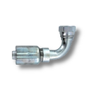 Conexion Crimpable Codo 90 corto Hembra JIC 37 Flare de 3/4 pulg. x 3/4 pulg. ID Manguera, Parker, Serie 77, Acero