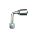 Conexion Crimpable Codo 90 largo Hembra JIC 37 Flare de 3/4 pulg. x 3/4 pulg. ID Manguera, Parker, Serie 43, Acero