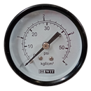 Manometro marca Dewit caratula 2 pulg, presion de 0-4 kg/cm2 (60 PSI), seco, escala dual, conexion posterior de 1/4 pulg NTP en Bronce, exactitud 2