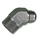 Adaptador codo 45 Parker de Acero Macho JIC 37 Flare de 1 pulg. X Macho NPT de 1 1/4 pulg.