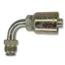 Conexion Crimpable Codo 90 Macho SAE 45 Invertido de 1/2 pulg. x 1/2 pulg. ID Manguera, Parker, Serie 43, Acero