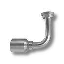 Conexion Crimpable Codo 90 largo Brida cod 61 serie L de 1 1/4 pulg. x 1 pulg. ID Manguera, Parker, Serie 71, Acero