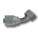 Conexion Crimpable Codo 45 Hembra cara plana de 5/8 pulg. x 1/2 pulg. ID Manguera, Parker, Serie 71, Acero