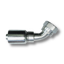 Conexion Crimpable Codo 45 Hembra cara plana de 1/2 pulg. x 1/2 pulg. ID Manguera, Parker, Serie 77, Acero