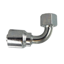 Conexion Crimpable Codo 90 corto Hembra cara plana de 3/4 pulg. x 5/8 pulg. ID Manguera, Parker, Serie 71, Acero