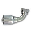 Conexion Crimpable Codo 90 Hembra Giratoria cara plana de 1 1/2pulg. x 1 1/2pulg. ID Manguera, Parker, serie 78, Acero