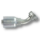 Conexion Crimpable Codo 45 Brida Caterpillar de 1 pulg. x 3/4 pulg. ID Manguera, Parker, Serie 78, Acero (1XF78-16-12)