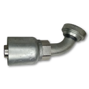 Conexion Crimpable Codo 60 Brida Caterpillar de 1 1/2 pulg. x 1 1/4 pulg. ID Manguera, Parker, Serie 78, Acero