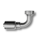 Conexion Crimpable Codo 90 Brida Caterpillar de 3/4 pulg. x 3/4 pulg. ID Manguera, Parker, Serie 77, Acero