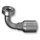 Conexion Crimpable Codo 90 Brida Caterpillar de 1 1/4 pulg. x 1 1/4 pulg. ID Manguera, Parker, Serie 78, Acero