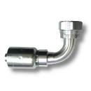 Conexion Crimpable Codo 90 corto Hembra cara plana de 3/4 pulg. x 3/4 pulg. ID Manguera, Parker, Serie 77, Acero