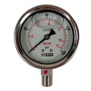 Manometro marca Dewit caratula 2 1/2 pulg, presion de 0-11 kg/cm2 (160 PSI), con glicerina, escala dual, conexion inferior de 1/4 pulg NTP en Acero Inox, exactitud 1