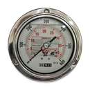 Manometro Dewit Acero Inox. de 4 pulg. presion de 0-42 Kg (600 PSI) con Glicerina Conexion Posterior Acero Inox. NPT de 1/2 pulg.