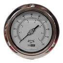 Manometro marca Dewit caratula 2 1/2 pulg, presion de 0-7 kg/cm2 (100 PSI) , con glicerina, escala dual, conexion posterior de 1/4 pulg NTP en Acero Inox, exactitud 1.6