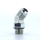 Adaptador codo 45 Parker de Acero Macho JIC 37 Flare de 1 pulg. X Macho SAE 16 O-Ring