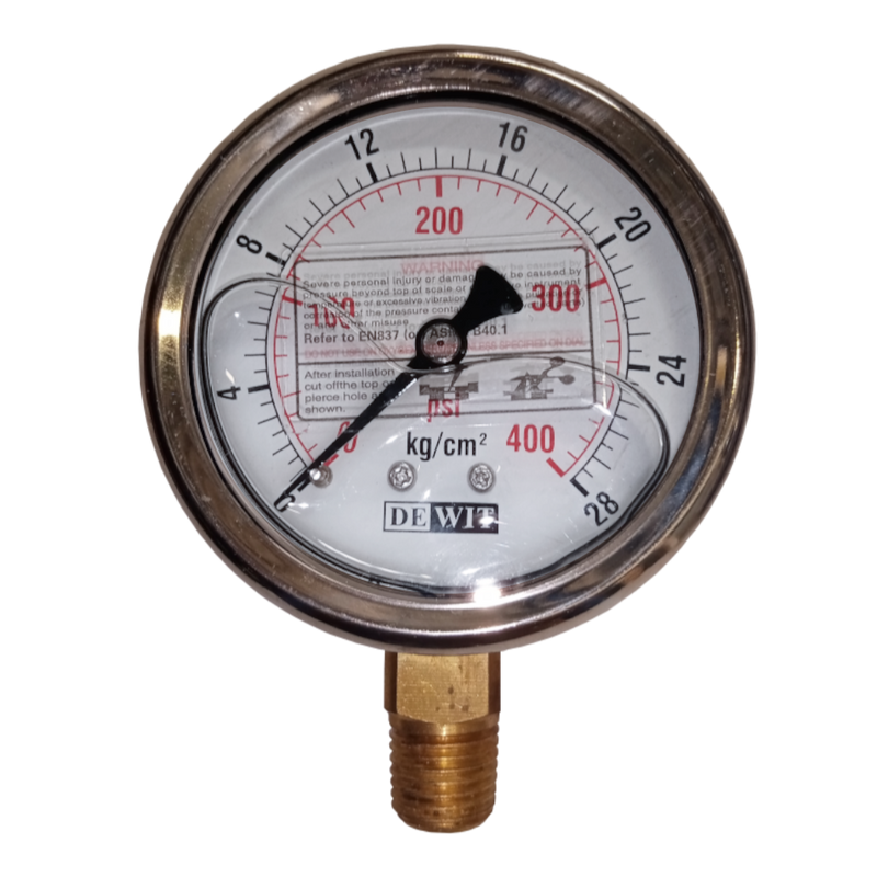 Manómetro De Presión Lleno De Líquido De Llenado De Glicerina De 0 A 3000 PSI Manómetro Hidráulico De Esfera De 2,5 Pulgadas Para Pruebas De Presión De Aire, Agua Y Aceite