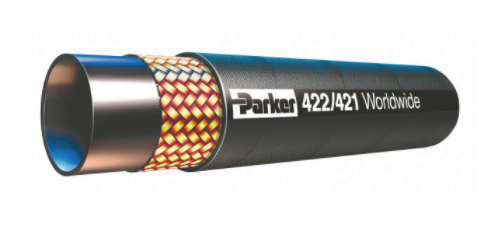 Manguera Hidraulica Parker de 3/4 pulg. a 1525 PSI, Media Presion, SAE100R1, Fluidos Hid/Aceites, Caucho/Trenza acero, Serie 42/43