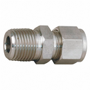 Conector de compresion Pasante Parker de Acero Inoxidable O.D. de 1/4 pulg. X Macho Recto NPT de 3/8 pulg.