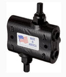 Valvula de doble Alivio marca Prince serie DRV-2HH: puertos 3/4 NPTF, 30GPM, ajustable 1500-2000PSI, 3000 PSI MAX