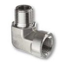 Adaptador codo 90 grados Parker de Acero Inoxidable Macho NPT de 3/8 pulg. X Hembra NPT de 3/8 pulg.
