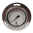 Manometro marca Dewit caratula 4 pulg, presion de 10 hg H2O, seco, escala unica, conexion posterior de 1/4 pulg NTP en Bronce