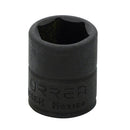 Dado impacto corto Urrea de Acero Fosfatizado SAE 6 puntas Boca de 1/2 pulg. X Cuadro de 1/4 pulg. Longitud de 15/16 pulg.