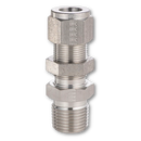 Conexion Pasa muros de compresion Parker de Acero Inoxidable O.D. de 3/8 pulg. X Macho NPT de 3/8 pulg.