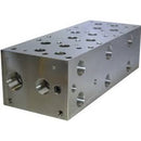 Manifold Hidraulico de 3 estaciones CETOP 3 marca Parker, de aluminio, con cavidad para valvula de alivio C10-2, flujo estandar paralelo, puertos de 1/2 pulg.NPT, 3000 PSI MAX