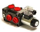 Valvula selectora marca Chief de 12 V, 13 GPM, Puertos SAE 8, accionada por solenoide, 3045 PSI GPM