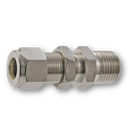 Conexion Pasa muros de compresion Parker de Acero Inoxidable O.D. de 1/2 pulg. X Macho NPT de 1/2 pulg.