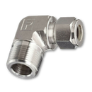 Conector de compresion Codo 90 grados Parker de Acero Inoxidable O.D. de 1/2 pulg. X Macho NPT de 3/4 pulg.