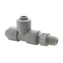 Conexion Tee de Acetal TrueSeal de 3/8 pulg. X 1/4 pulg. Macho NPT Giratorio Lateral