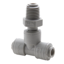 Conexion Tee de Acetal TrueSeal de 3/8 pulg. X 1/4 pulg. Macho NPT Giratorio al Centro