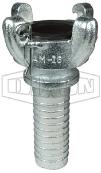 Cople marca Dixon, conexion 1-1/4 pulg. extremo de manguera, hierro, tipo 4 garras