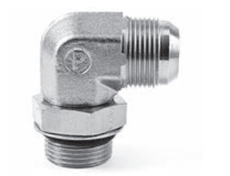 Adaptador codo 90 Parker de Acero Macho JIC 37 Flare de 5/8 pulg. X Macho BSPP O-Ring de 3/8 pulg.