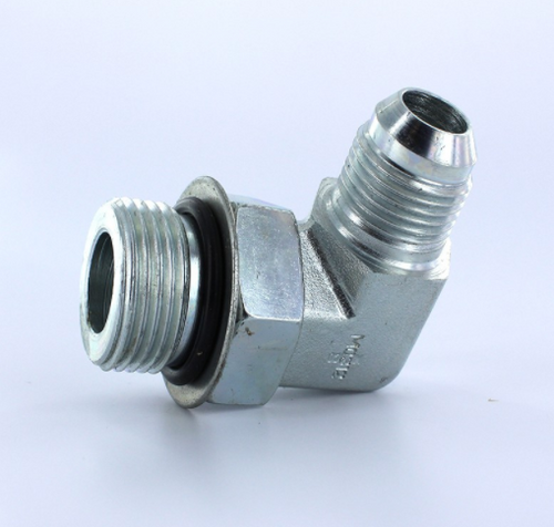 BEITERSTOE (2-PACK) 2501-10-08 Adaptador De Manguera Hidráulica 5/8 Pulgadas Macho JIC 37° Flare (7/8"-14UNF) × 1/2" Macho (1/2"-14NPTF) 90° Codo SAE Juntas De Tubería Conector De Acero Al Carbono