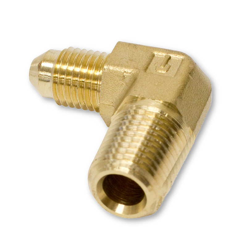 Adaptador codo 90 Parker de Bronce Macho JIC 37 Flare 3/8 pulg. X Macho NPT 1/8 pulg.