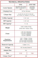 Crimpadora Marca Custom Crimp, con motor de 1hp, 110V CA, capacidad de prensado para mangueras de 1/4 pulg. a 1 1/4 pulg. Diametro Int.