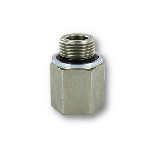 Adaptador de conversion Parker Macho BSPP de 1/2 pulg. X Hembra SAE 8 ORB serie F4OHG5