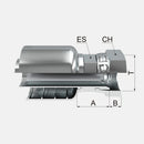 Conexion Crimpable Hembra JIC 37 Flare de 1 pulg. x 3/4 pulg. ID Manguera, Covalca, serie FJ, Acero (10671-16-12-I)